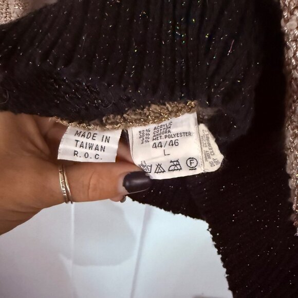 Vintage 80's Madeleine Angora Fur Embellished Knit Sweater sz L (44-46) - Picture 8 of 10